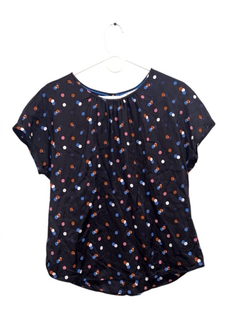 Boden Black Polka Dot Blouse Sz 10R